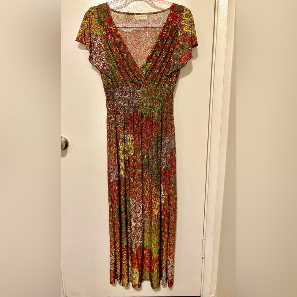 Paisley Maxi Dress Art Nouveau Goddess Dress